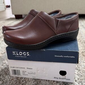 Klogs Men’s Brown Slip-On Leather Clogs
